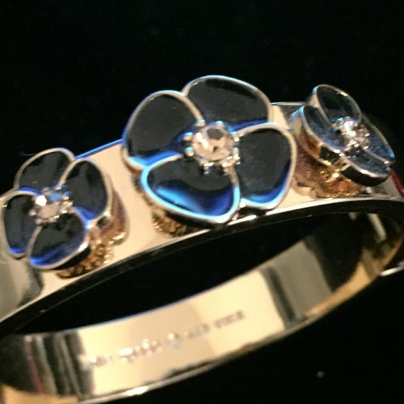 Kate Spade Gold Tone 3 Flower Hinged Bracelet - Picture 4 of 4